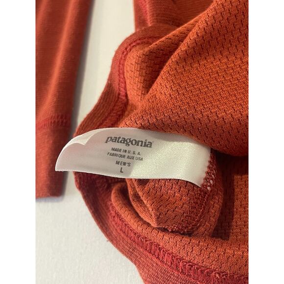 Patagonia Capilene Midweight Capilene Quarter Zip Baselayer Burnt Orange Size L - Picture 9 of 11